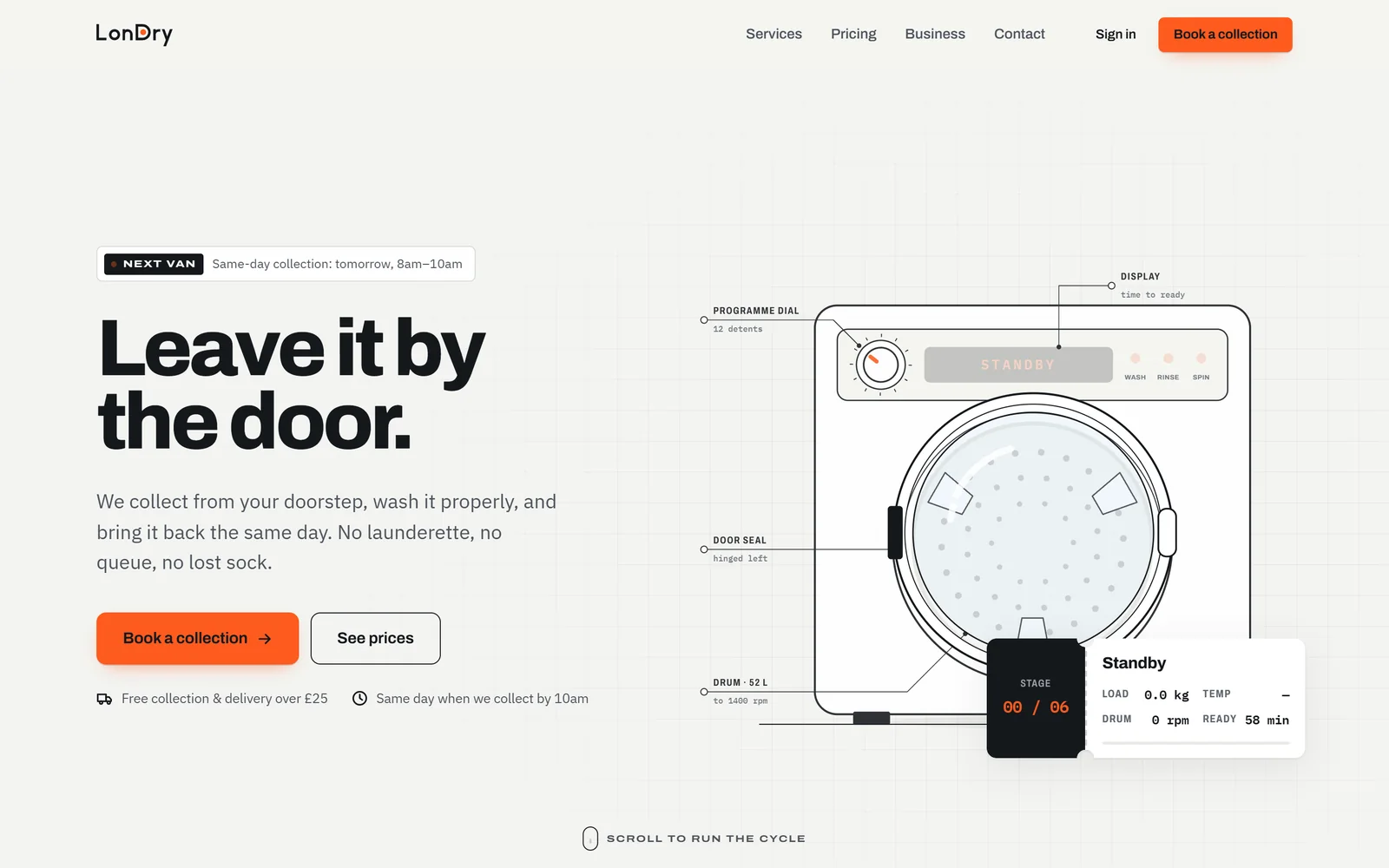 LonDry concept website preview